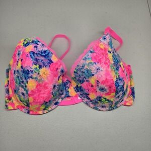 Fruit Of The Loom Women Bra 44DD Pink Lace Floral T Shirt Underwired
